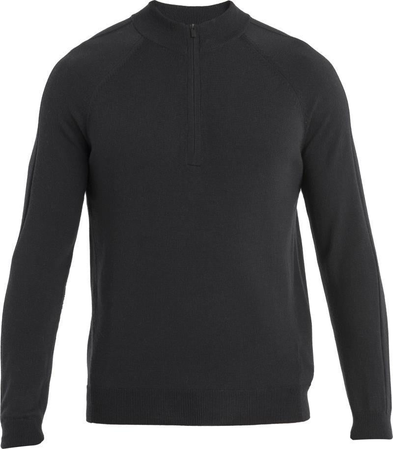 MerinoFine Luxe LS Half Zip Sweater - Mens - Black 1