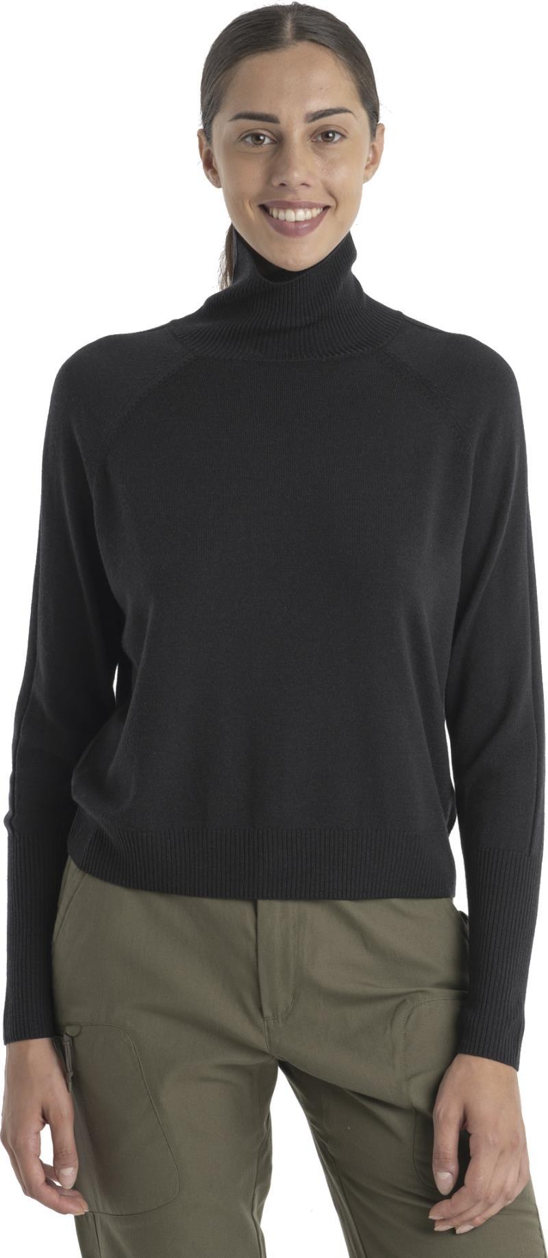 MerinoFine Luxe LS High Neck Sweater - Womens - Black 3