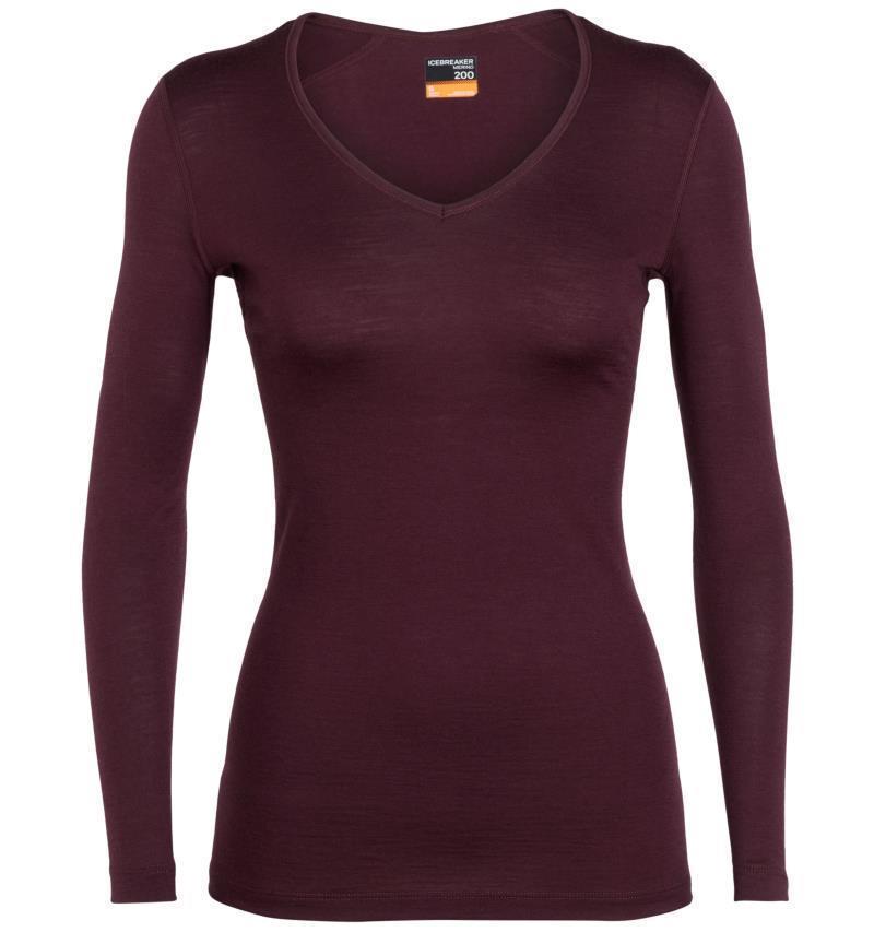 Merino 200 Oasis LS V-Neck - Womens - Velvet 1