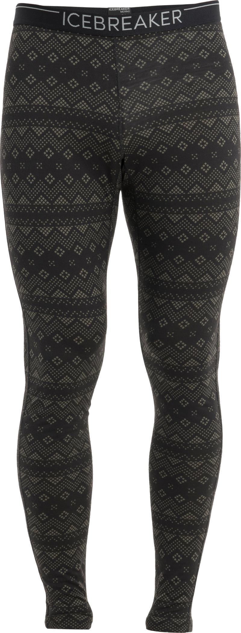 Merino 200 Oasis Leggings - First Snow - Mens - Black / Loden / AOP 1