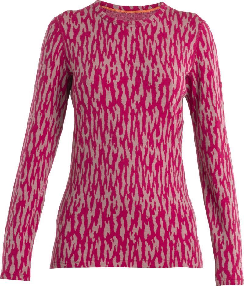Merino 260 Vertex LS Crewe - Glacial Camo - Womens - Crystal / Electron Pink - Jacquard 1