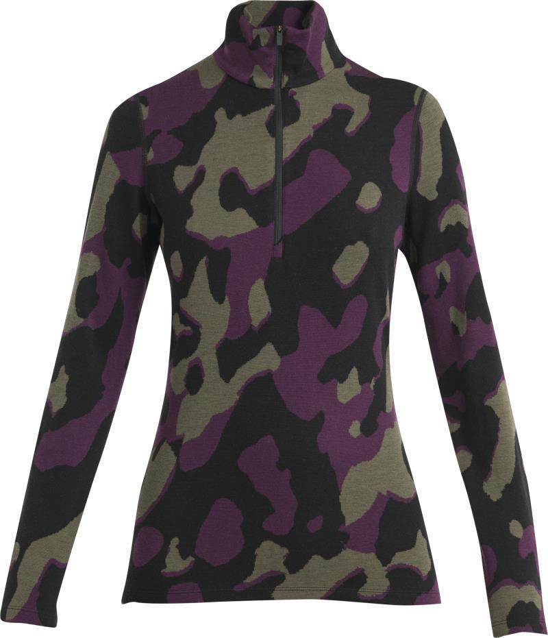 Merino 260 Vertex LS Half Zip - Natural Camo - Womens - Black / Loden / Nightshade - Jacquard 1