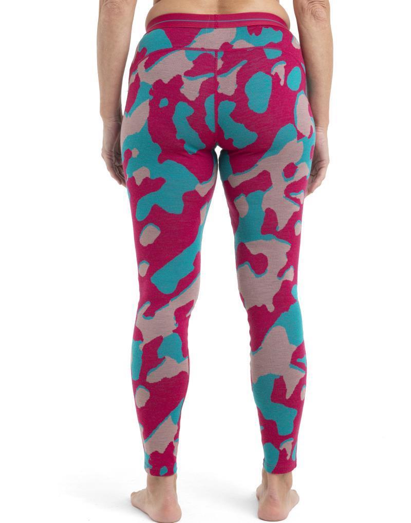 Merino 260 Vertex Leggings - Natural Camo - Womens - Electron Pink / Crystal / Flux Green - Jacquard 4