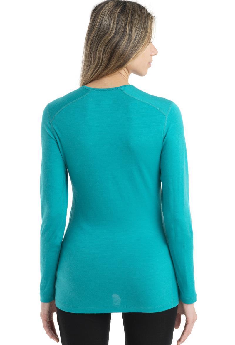Merino Central Classic LS Tee - Icebreaker - Womens - Flux Green 4