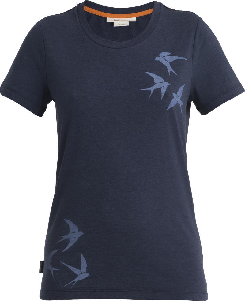 Merino Central Classic SS Tee - Swarming Shapes - Womens - Midnight Navy #401 1