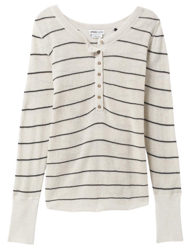 Milani Henley - Womens - Oatmeal Stripe 1