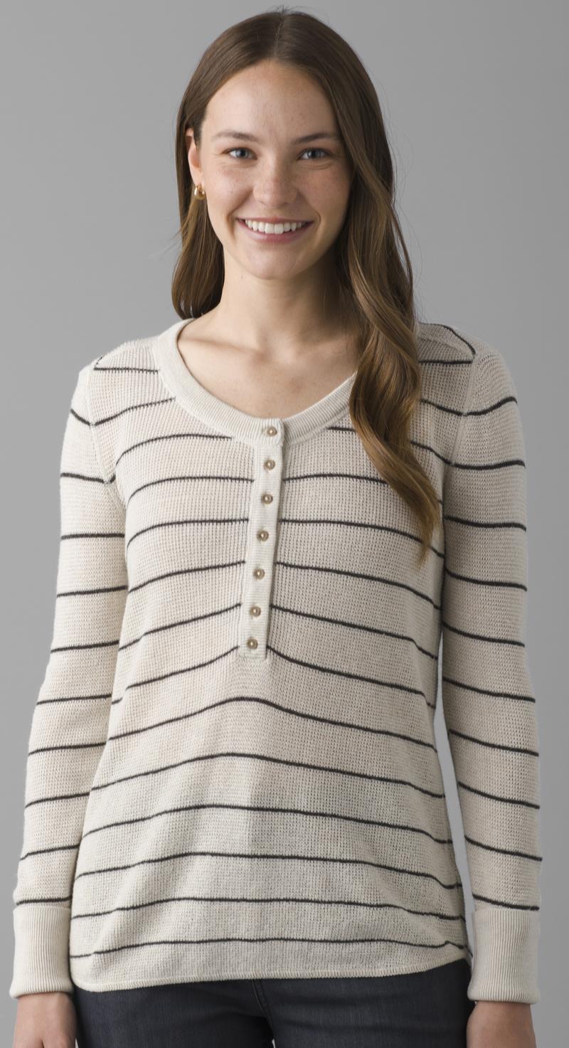Milani Henley - Womens - Oatmeal Stripe 2