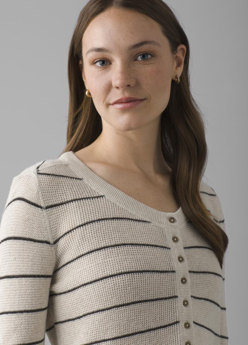 Milani Henley - Womens - Oatmeal Stripe 4
