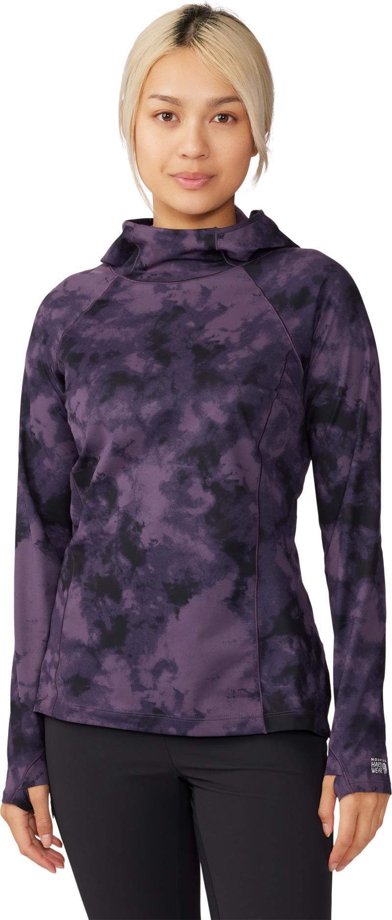Mountain Stretch LS Hoody - Womens - Blurple Ice Dye Print 1