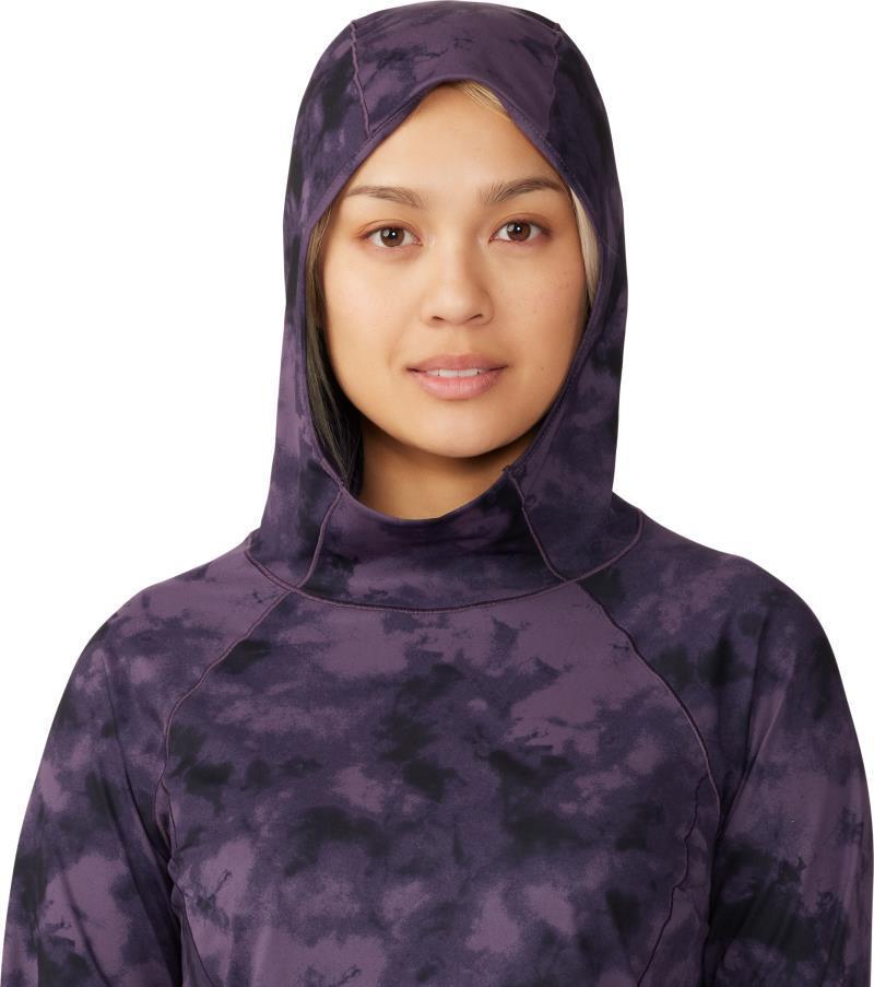 Mountain Stretch LS Hoody - Womens - Blurple Ice Dye Print 4