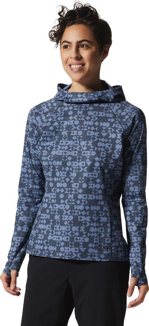 Mountain Stretch LS Hoody - Womens - Caspian / Blue Quartz Geo Track 1