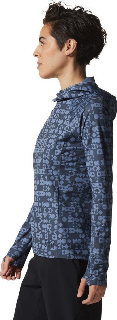 Mountain Stretch LS Hoody - Womens - Caspian / Blue Quartz Geo Track 2