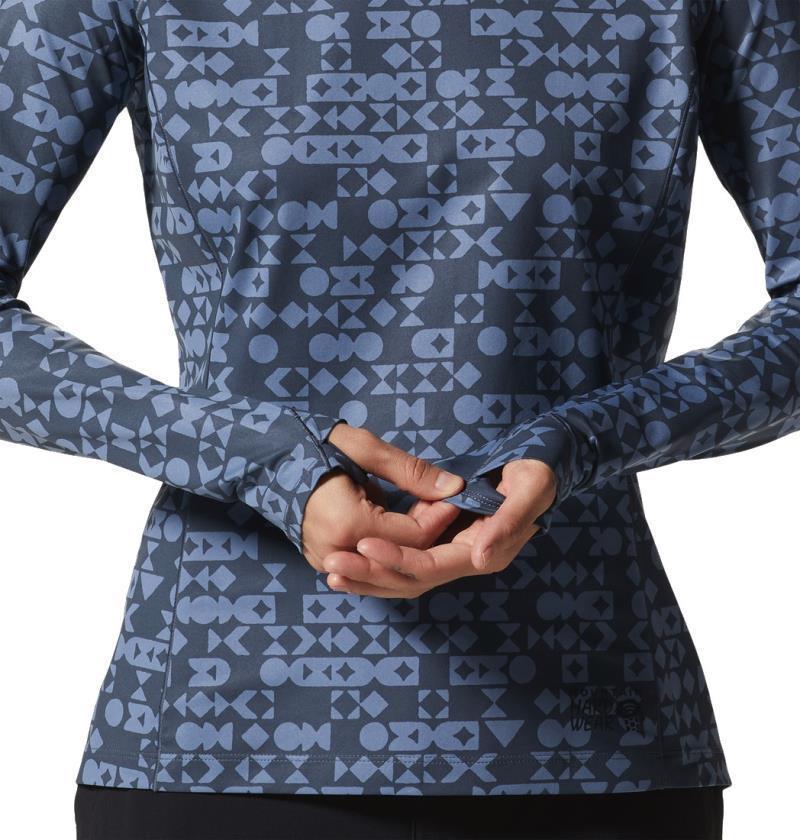 Mountain Stretch LS Hoody - Womens - Caspian / Blue Quartz Geo Track 4