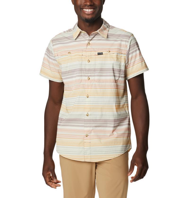 Newton Ridge Plaid SS - Mens - Light Raisin Striped Sunset 1