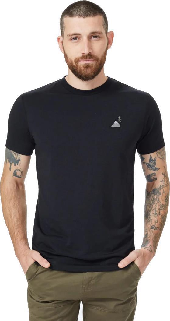 Peaks Embroidery T-Shirt - Mens - Meteorite Black 1
