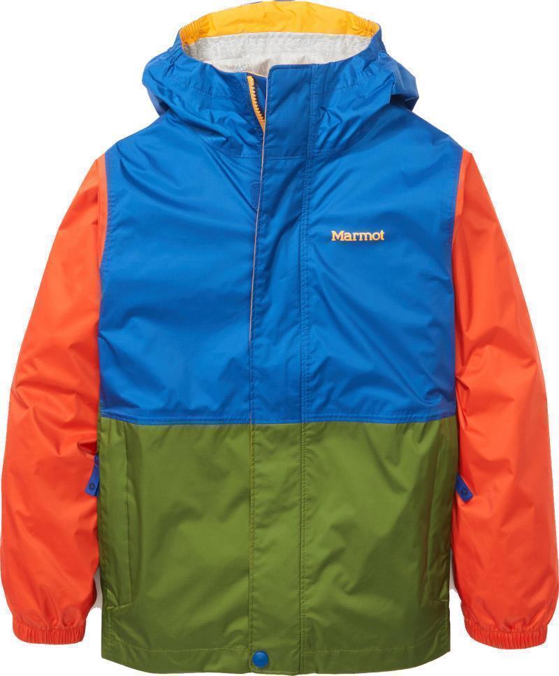 PreCip Eco Jacket - Kids - Dark Azure / Foliage / Red Sun 1