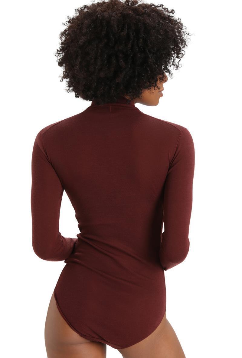 Queens LS High Neck Bodysuit - Womens - Espresso 3