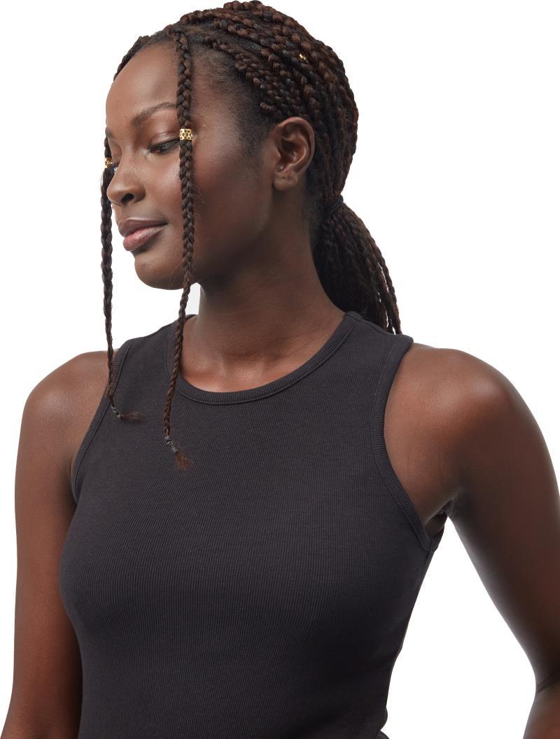 Rib High Neck Tank - Womens - Meteorite Black 4