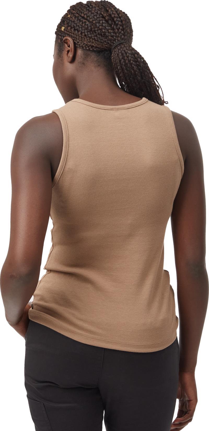 Rib High Neck Tank - Womens - Pine Bark 2