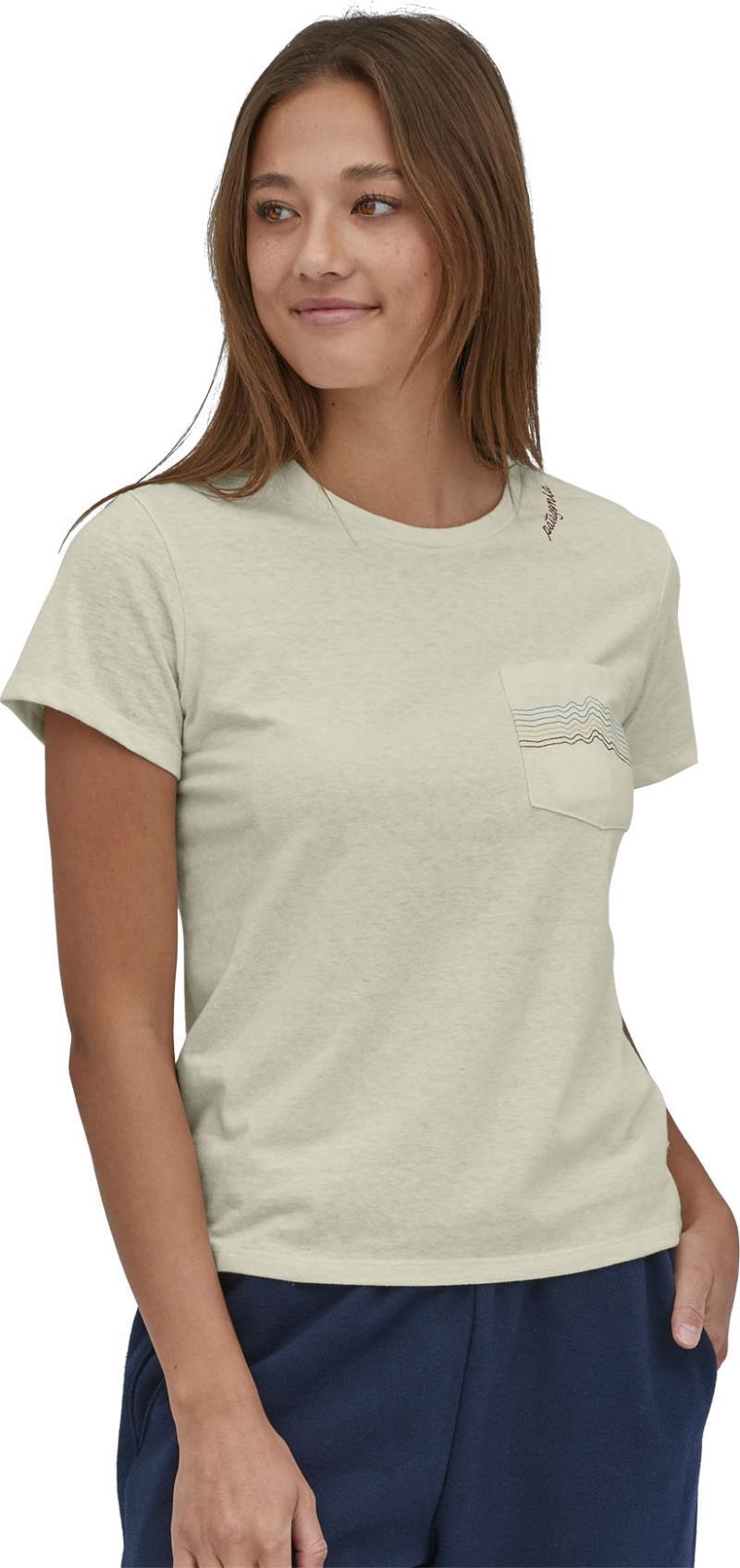 Ridge Rise Stripe Pocket Responsibili-Tee - Womens - Birch White 2