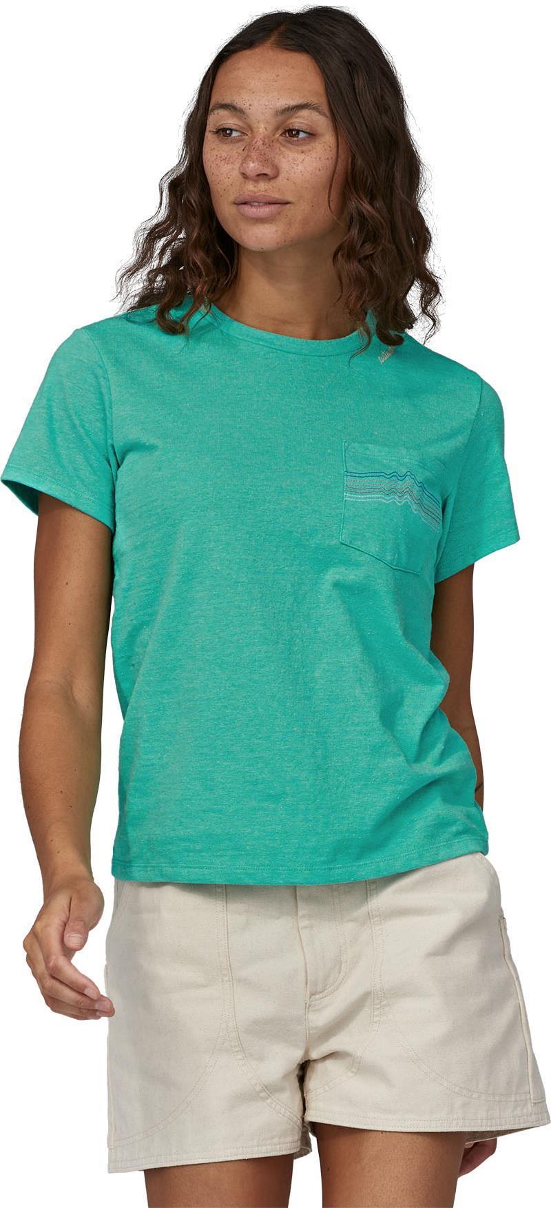 Ridge Rise Stripe Pocket Responsibili-Tee - Womens - Fresh Teal 2