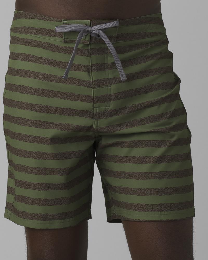 Riveter Boardshorts, 7" Inseam - Mens - Algae Stripe 1