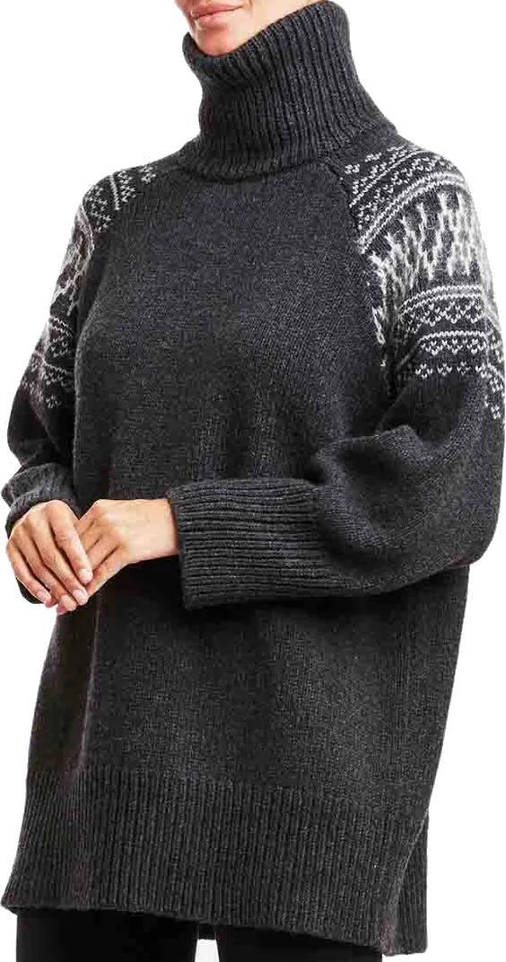 Setesdal Turtleneck Oversized Sweater - Womens - Charcoal 2