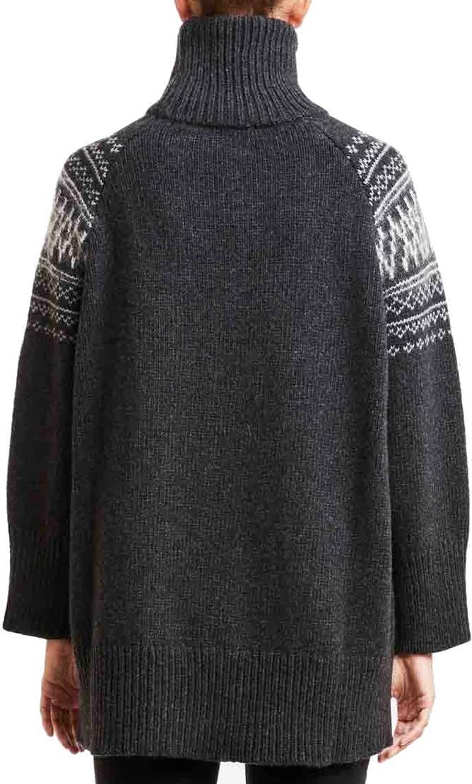 Setesdal Turtleneck Oversized Sweater - Womens - Charcoal 3