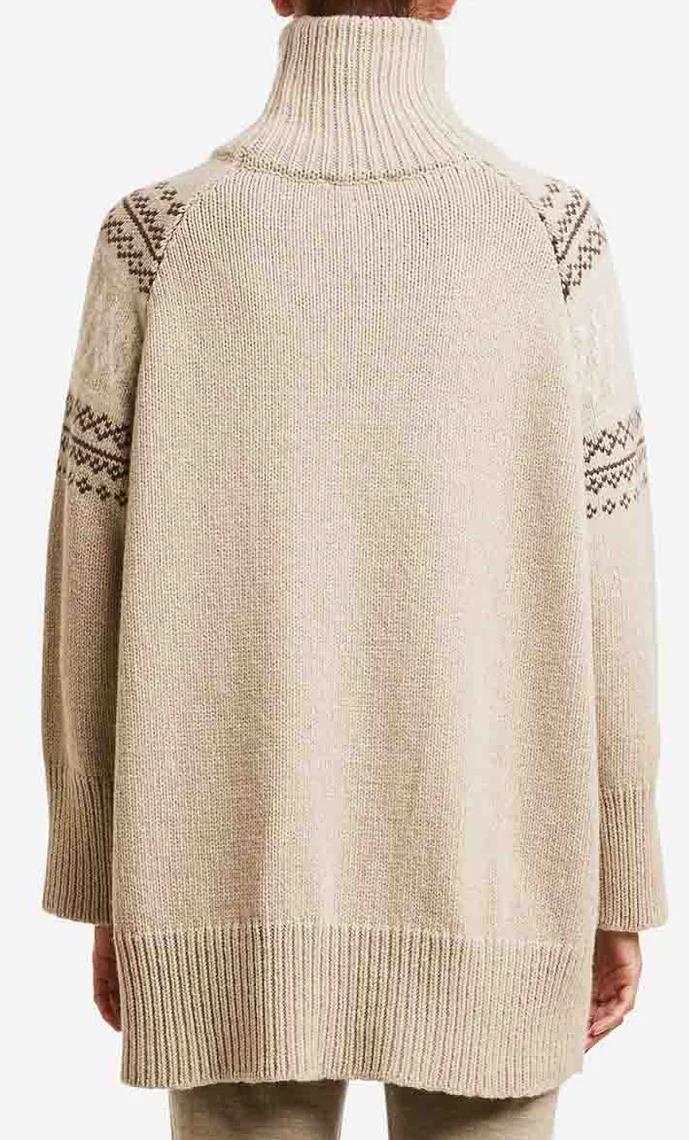 Setesdal Turtleneck Oversized Sweater - Womens - Sand 3