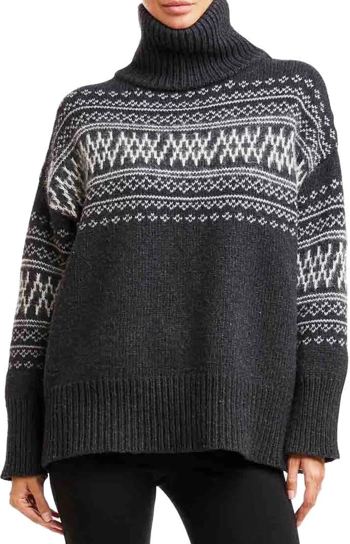 Setesdal Turtleneck Sweater - Womens - Charcoal 2