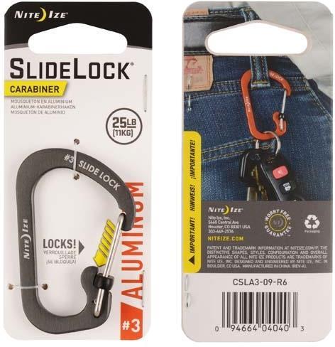 SlideLock Carabiner #3 - Aluminum - Charcoal 1