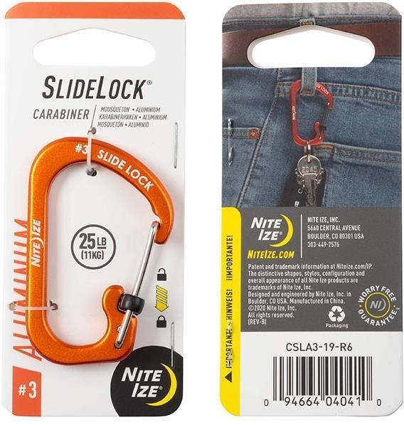 SlideLock Carabiner #3 - Aluminum - Orange 1