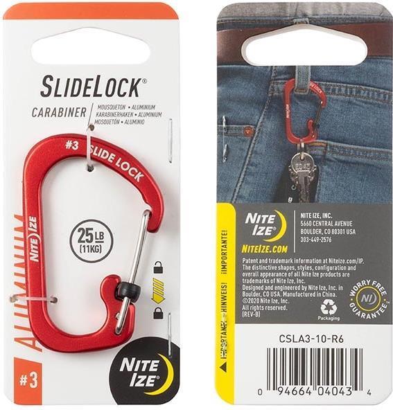 SlideLock Carabiner #3 - Aluminum - Red 1