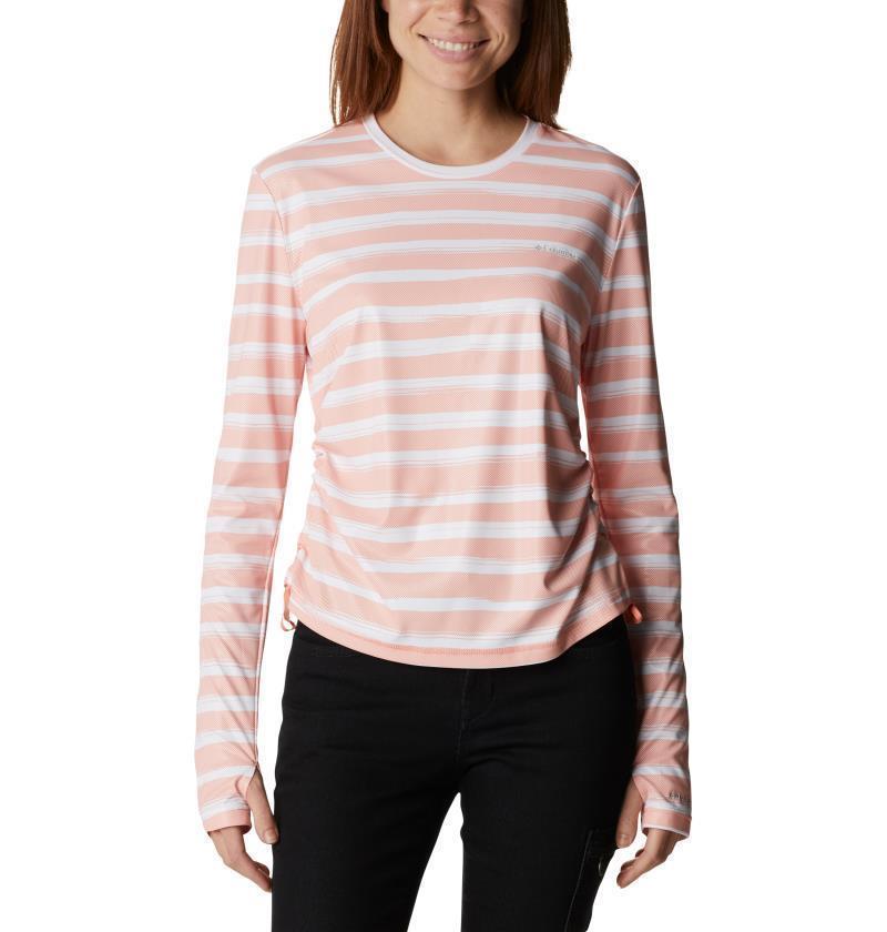 Sun Deflector Summerdry LS Shirt - Womens - Coral Reef Brush Stripe 1