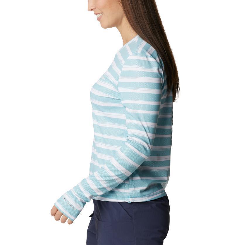 Sun Deflector Summerdry LS Shirt - Womens - Sea Wave Brush Stripe 4