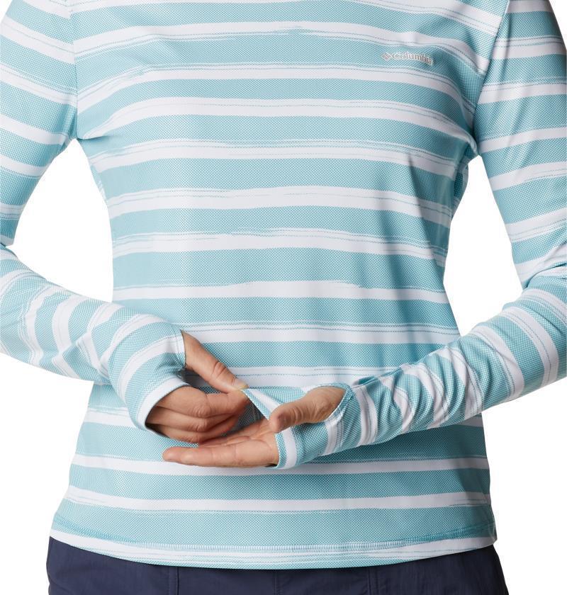 Sun Deflector Summerdry LS Shirt - Womens - Sea Wave Brush Stripe 6