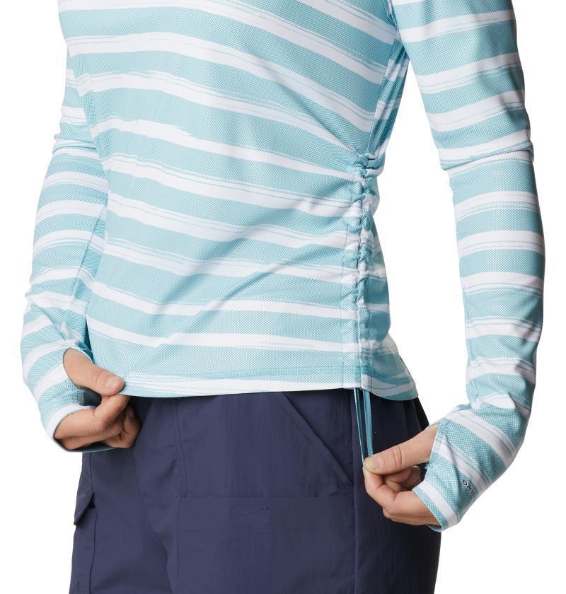 Sun Deflector Summerdry LS Shirt - Womens - Sea Wave Brush Stripe 7