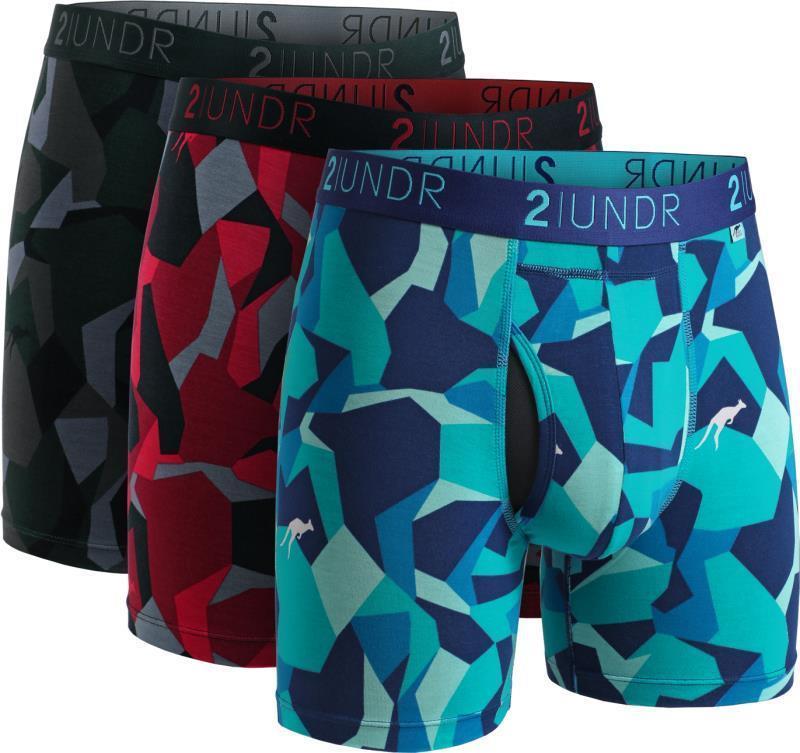 Swing Shift Boxer Briefs, 6" Inseam - Camo - 3-Pack - Mens - Water / Forest / Fire Camo 1