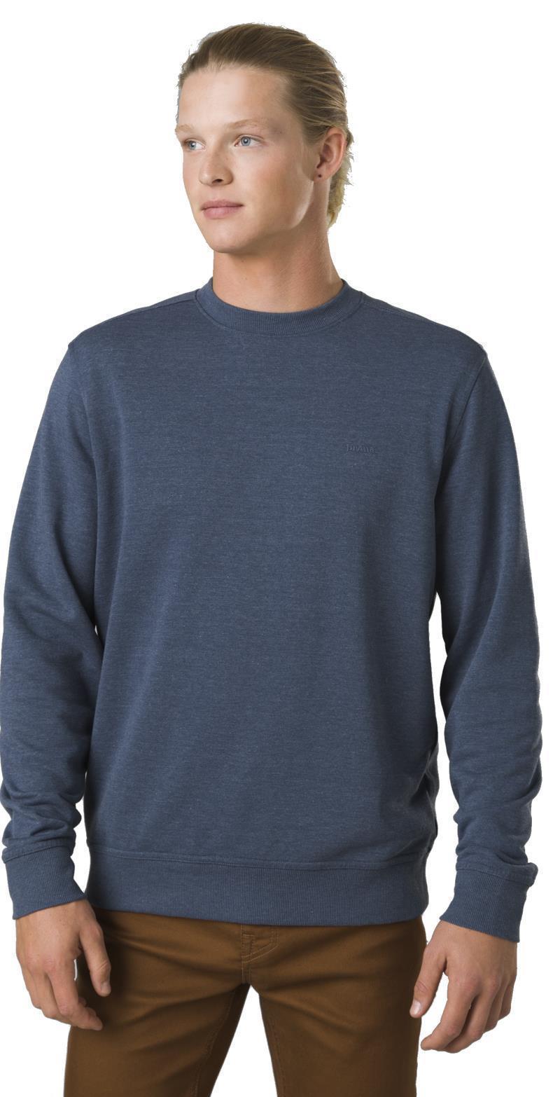 prAna Vintage Terry Crew - Standard - Mens - Denim Heather 2