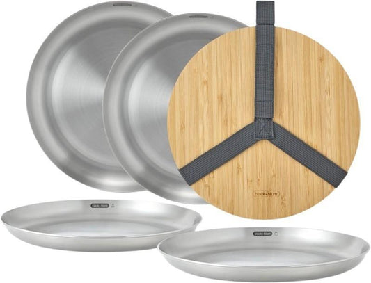 Stainless Steel Picnic Plates - Set of 4 - grey 1