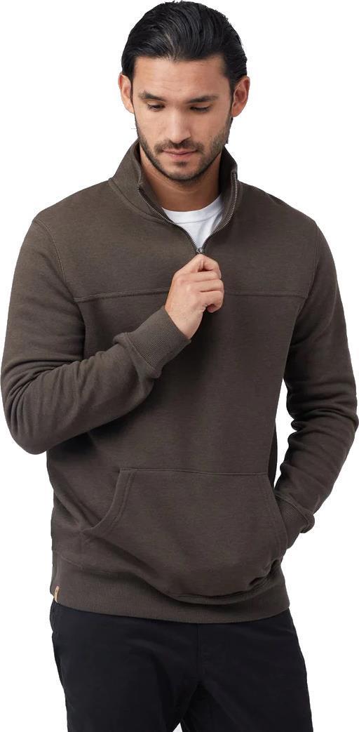 1/4 Zip Kangaroo Pocket Fleece - Mens - black olive green 1