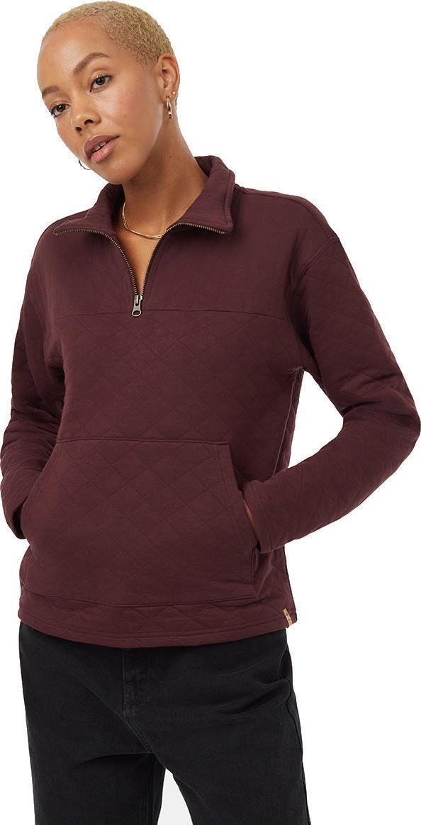 1/4 Zip Quilted Fleece - Womens - Mulberry 1