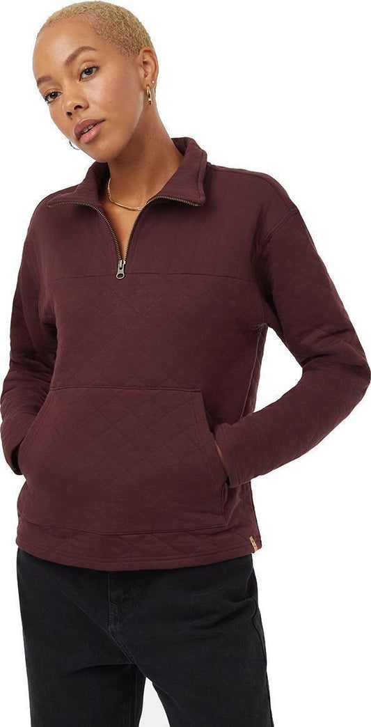1/4 Zip Quilted Fleece - Womens - Mulberry 1