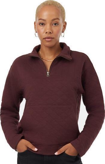 1/4 Zip Quilted Fleece - Womens - Mulberry 2