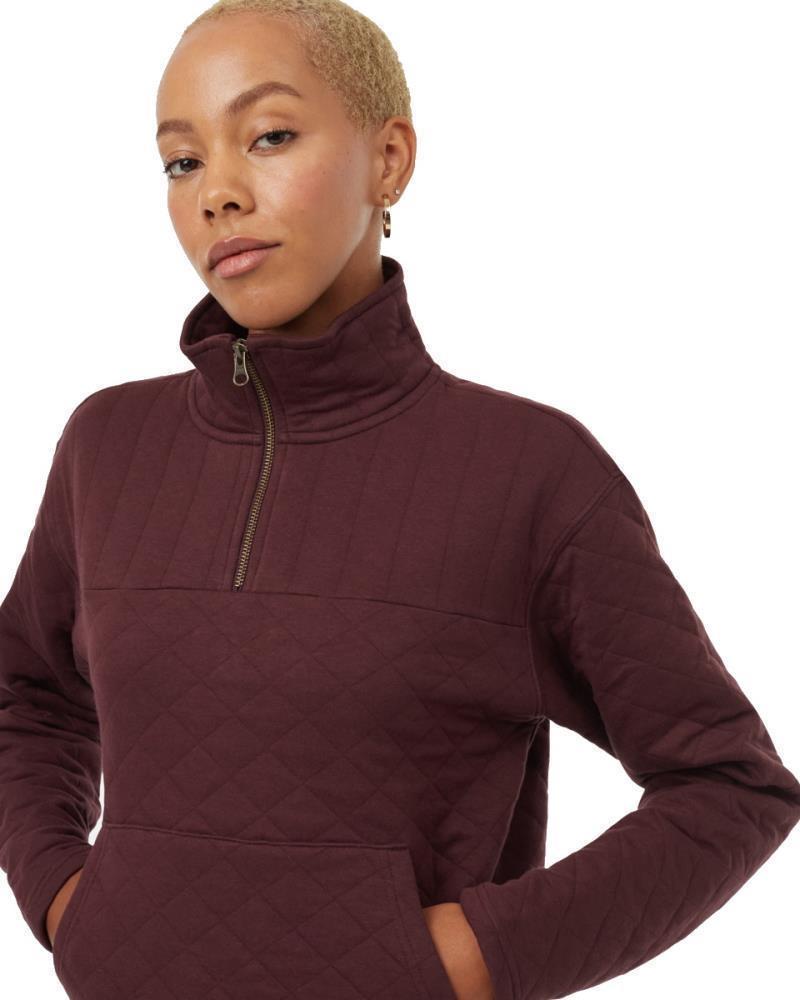 1/4 Zip Quilted Fleece - Womens - Mulberry 3