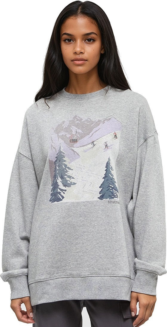 Alpine Oversized Crew - Womens - harbour grey heather / glacier grey 1