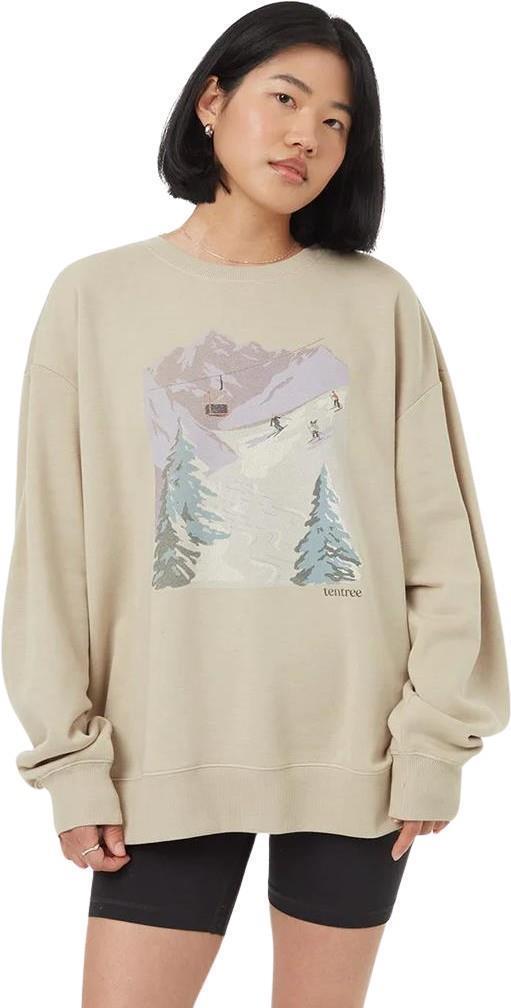 Alpine Oversized Crew - Womens - pale oak / purple sage 1