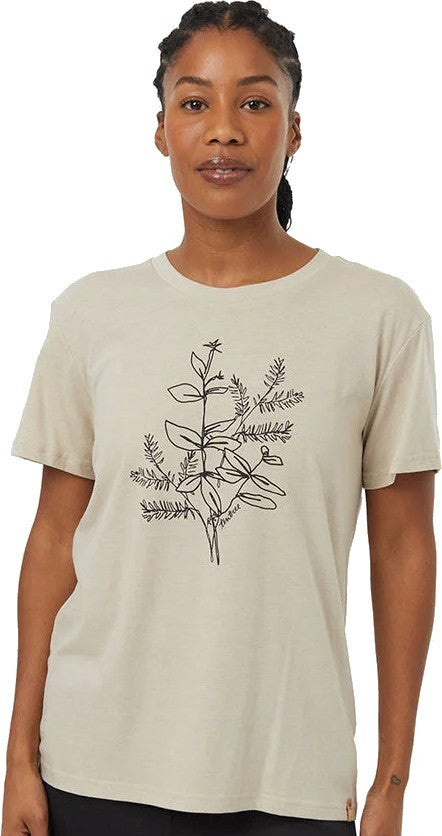 Autumn Flora T-Shirt - Womens - pale oak / meteorite black 1