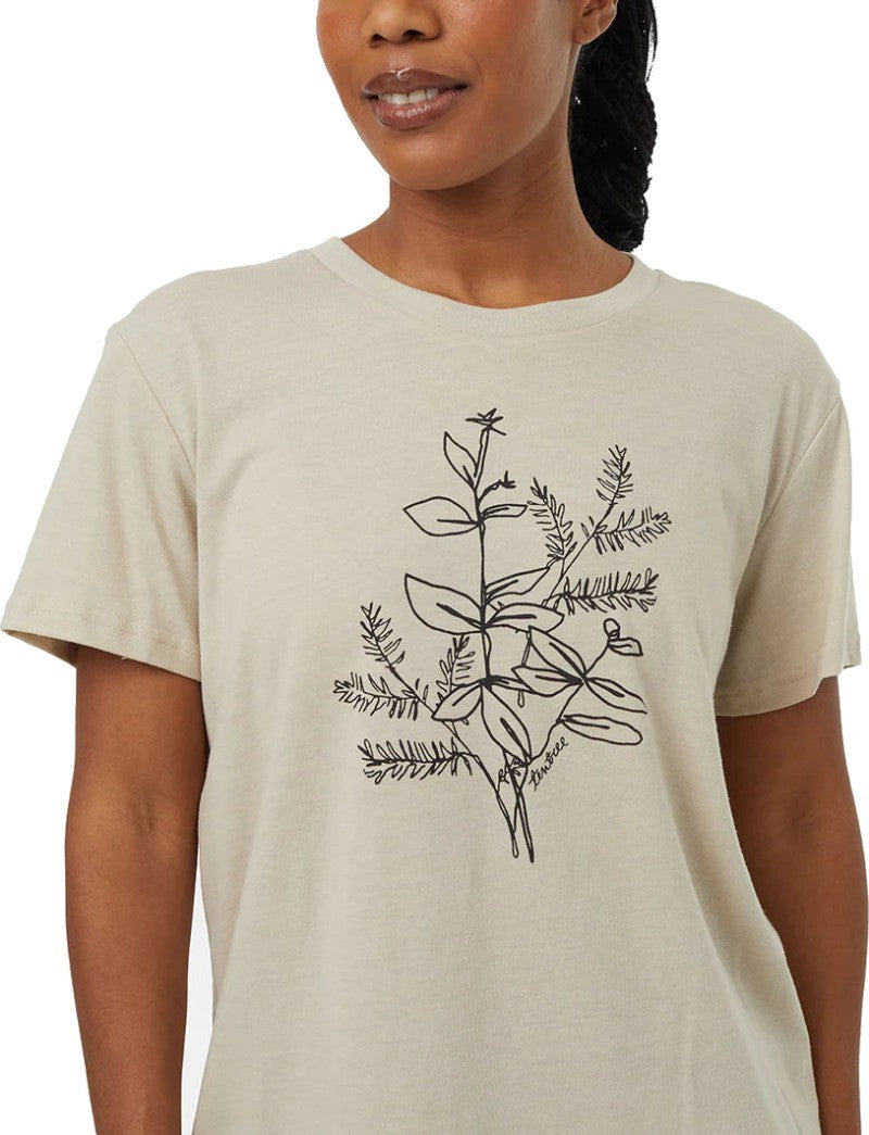 Autumn Flora T-Shirt - Womens - pale oak / meteorite black 1