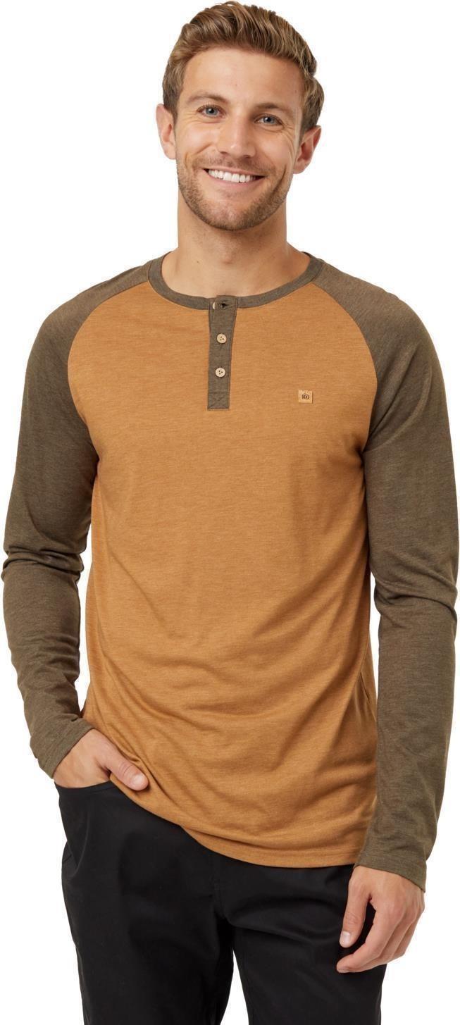 Baker Henley LS - Mens - camel heather / tundra heather 1